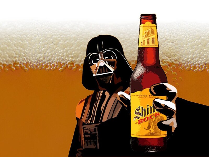 Darth Vader with beer