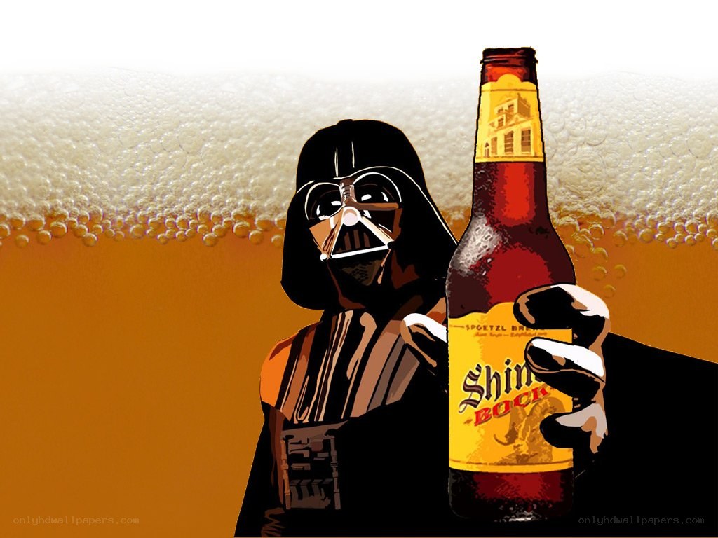 Darth Vader with beer