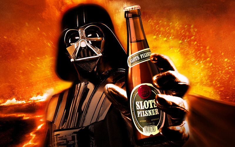 Darth Vader with beer bottle