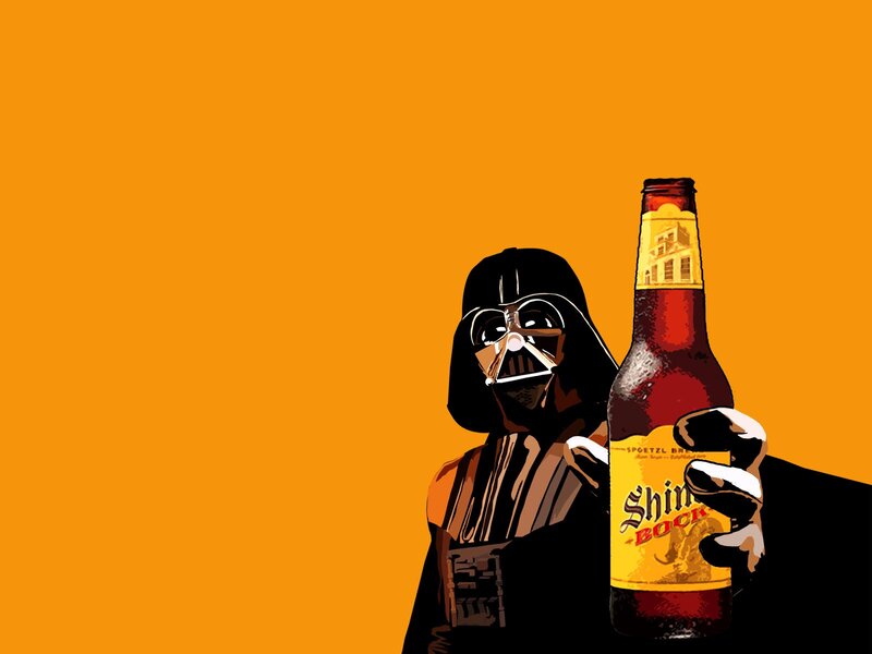 Darth Vader with beer