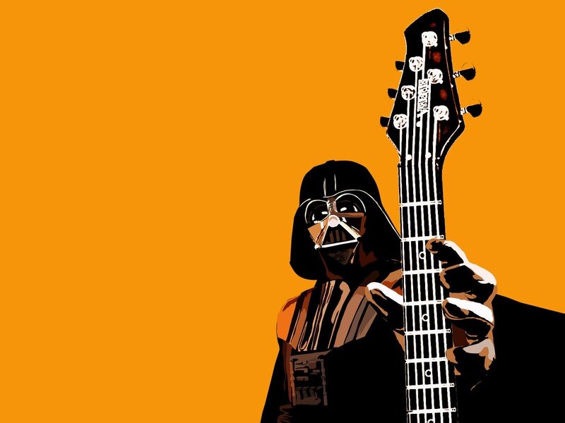Darth Vader with guitar