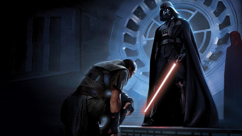 Darth Vader with Kneeling Man — Black