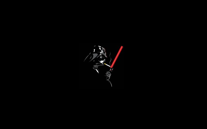 Darth Vader with Lightsaber — Black, Dark, Digital Art