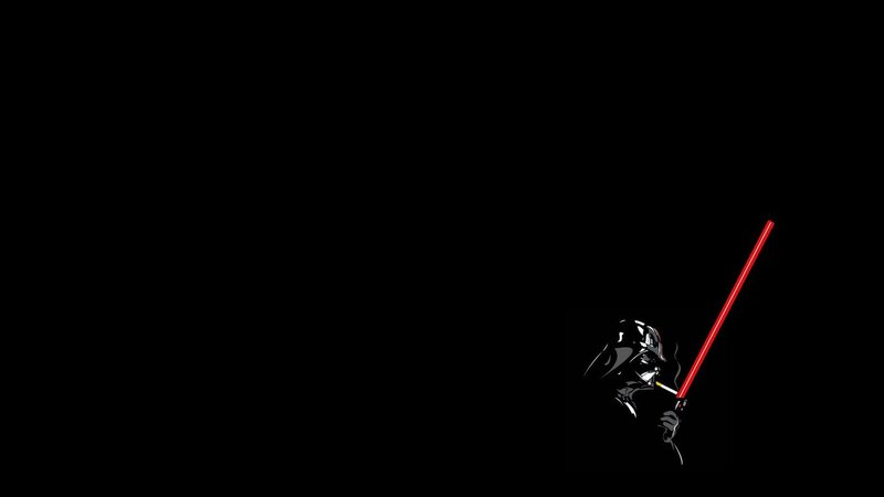 Darth Vader with Lightsaber — Black, Dark, Night