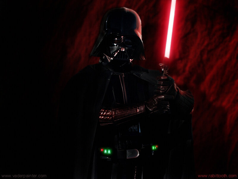 Darth Vader with Lightsaber — Black, Dramatic, Photograph