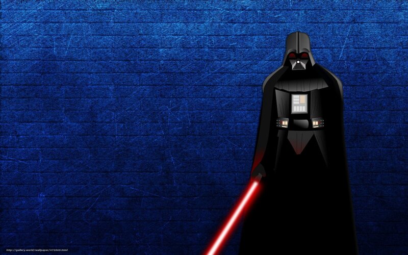 Darth Vader with Lightsaber — Blue