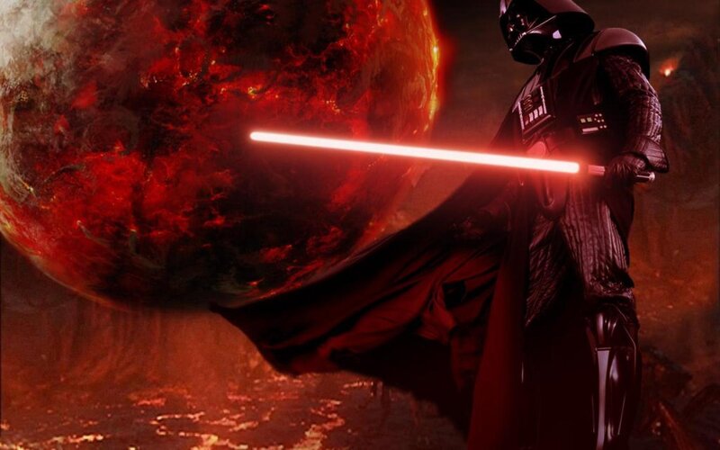 Darth Vader with Lightsaber — Red