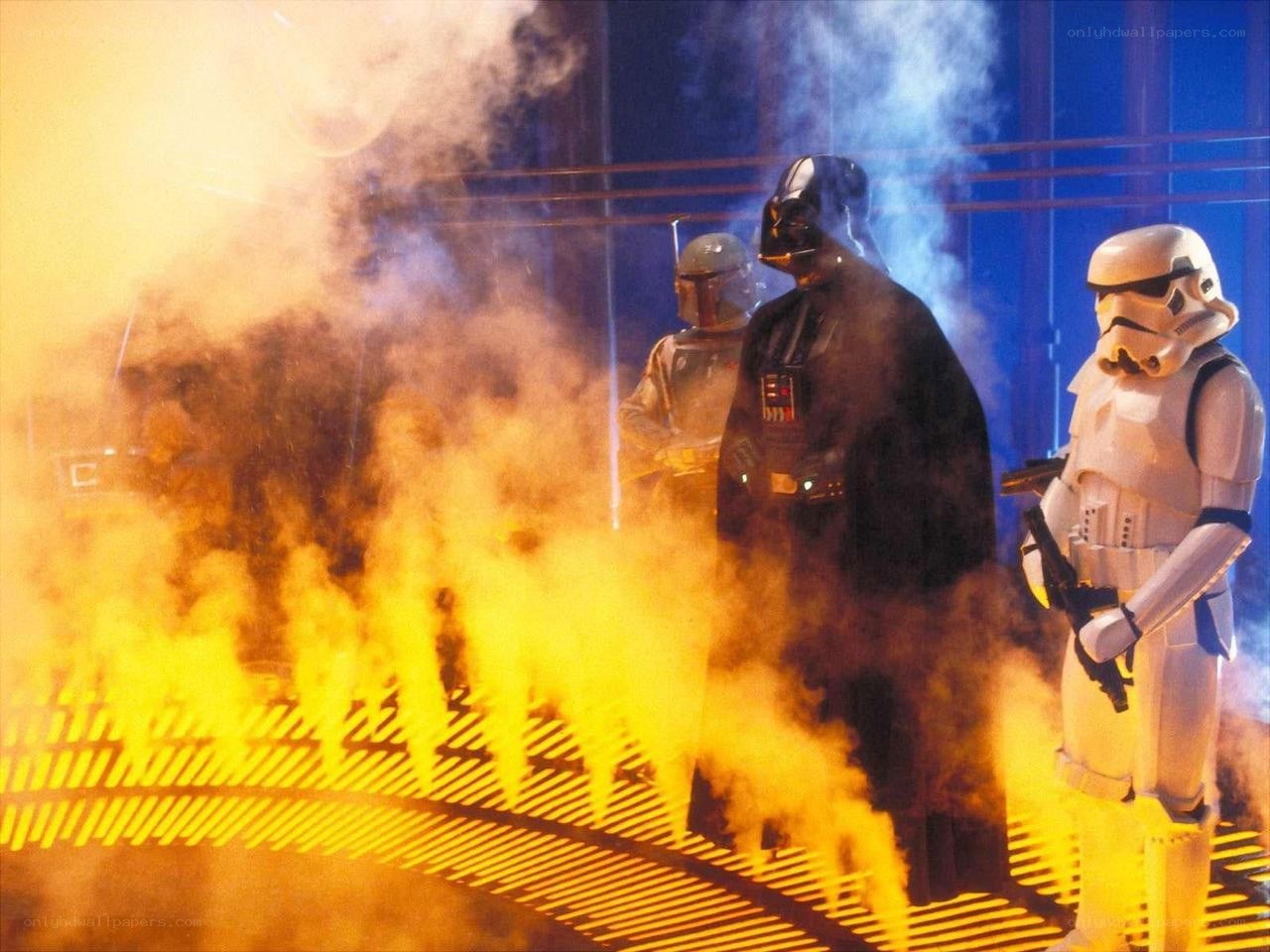 Darth Vader with stormtroopers