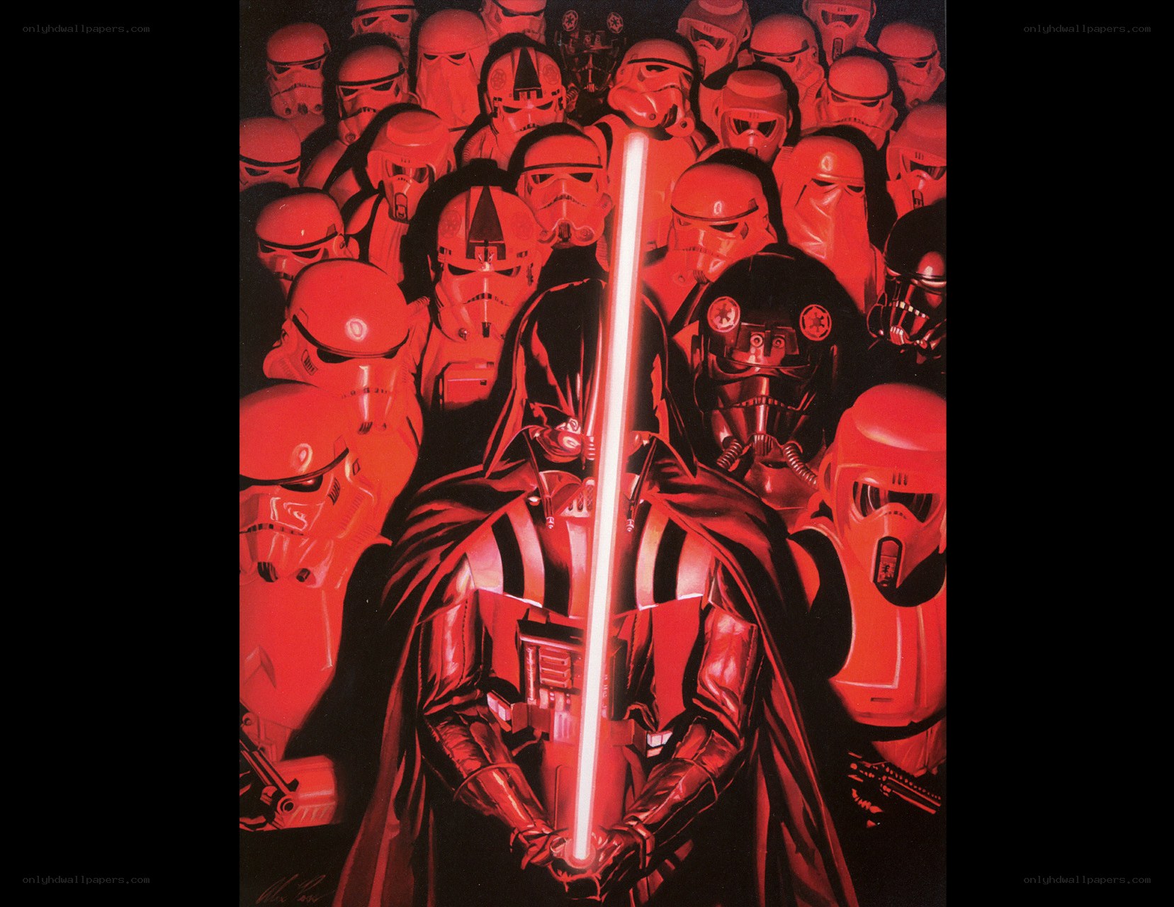 Darth Vader with stormtroopers