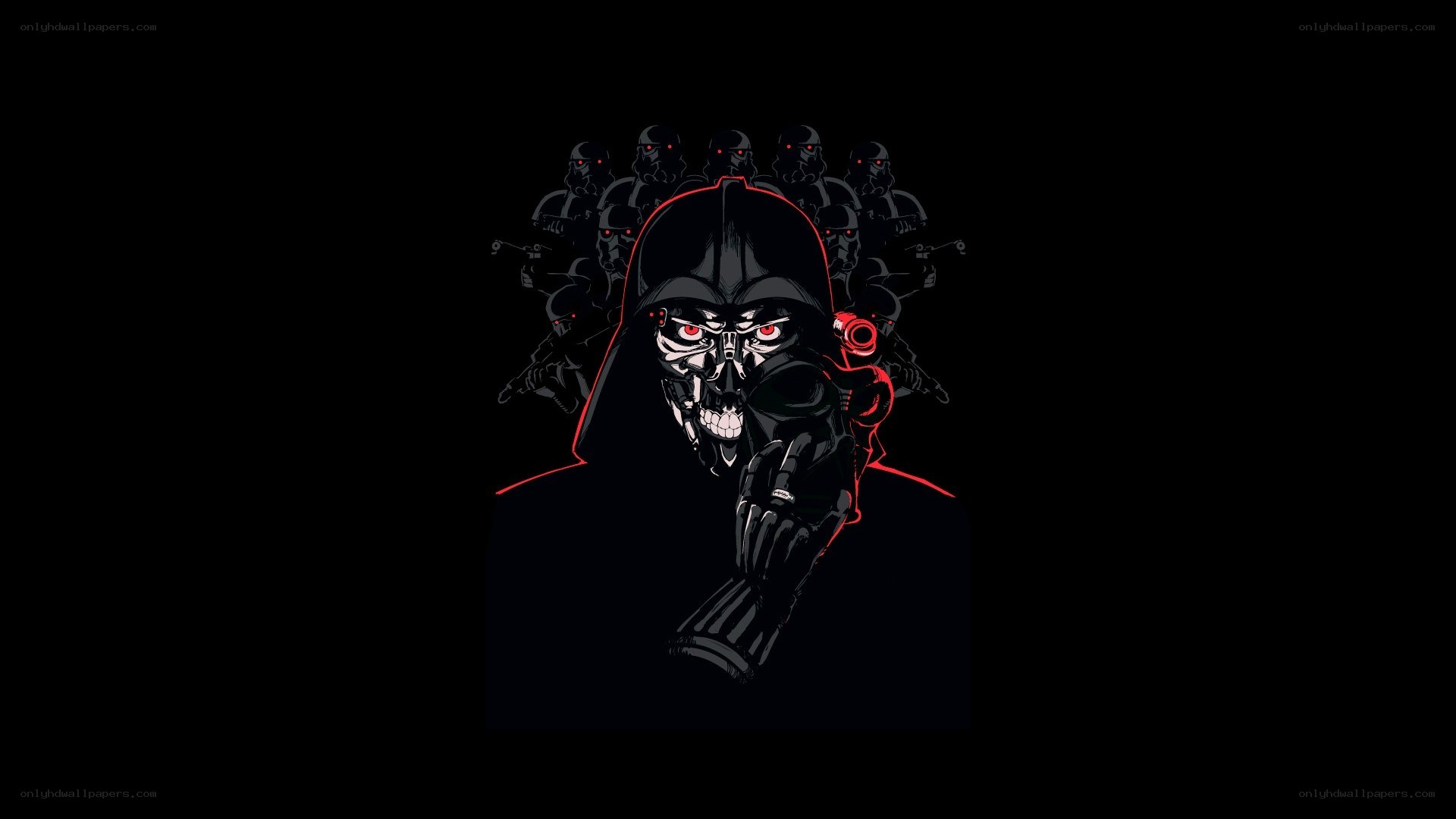 Darth Vader with stormtroopers
