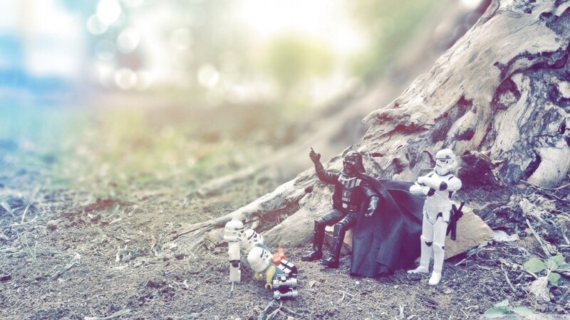 Darth Vader with Stormtroopers — Gray