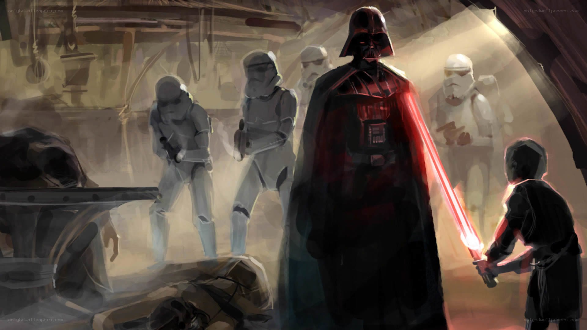 Darth Vader with young Jedi