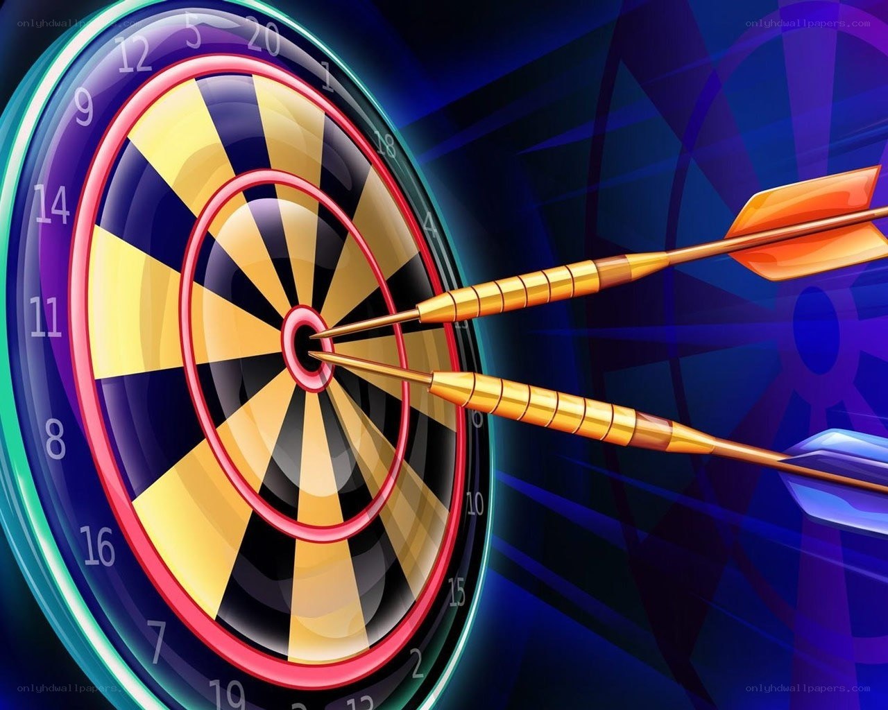 Darts hitting the bullseye