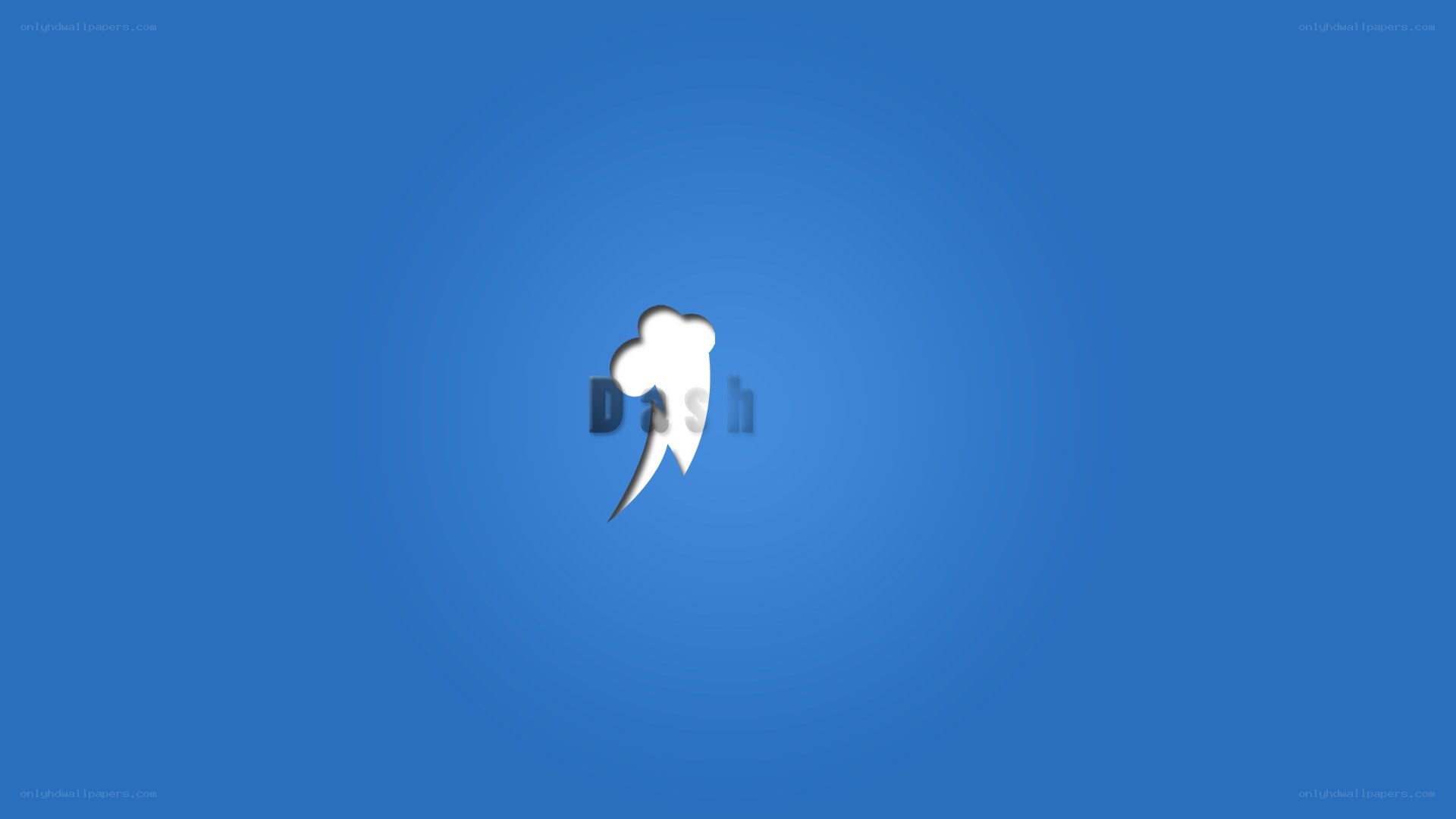 Dash logo on blue background
