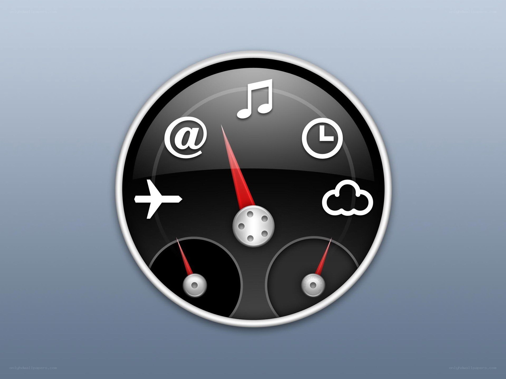 dashboard gauge with icons
