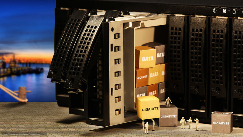 Data storage server with miniature figures