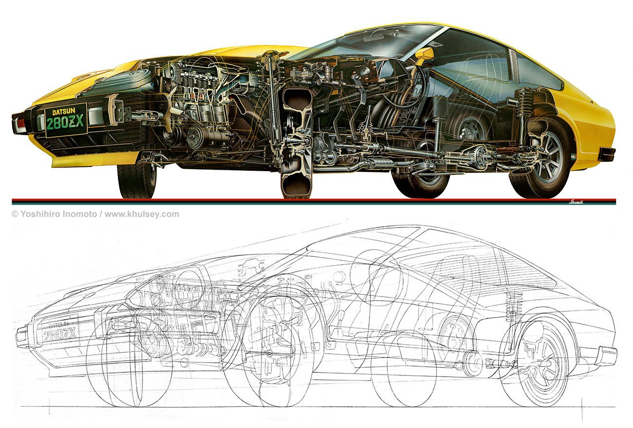 Datsun 280ZX cutaway illustration