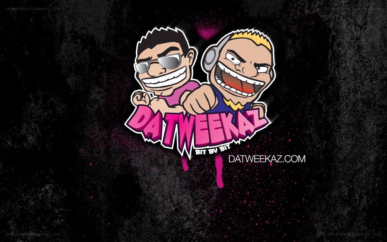 Datweekaz logo with cartoon characters