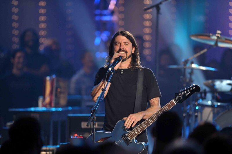 Dave Grohl performing on stage