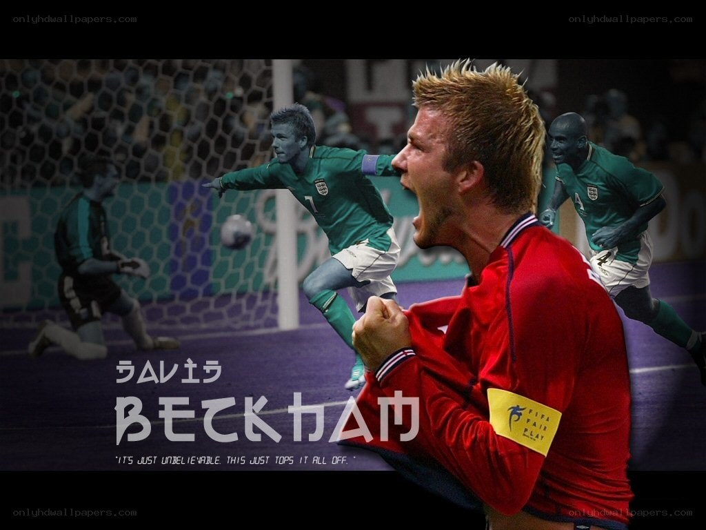 David Beckham celebrates goal
