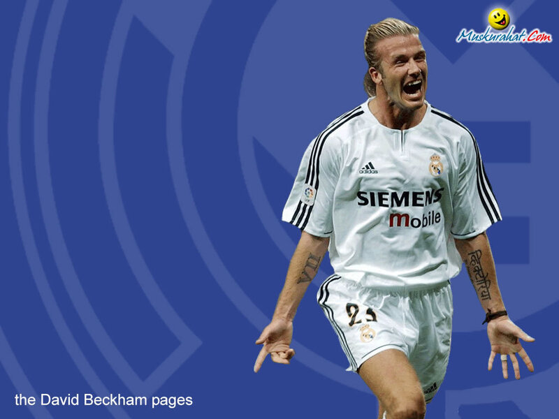 David Beckham celebrating