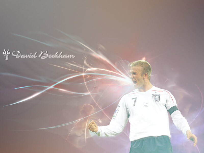 David Beckham Celebrating — White, Dramatic