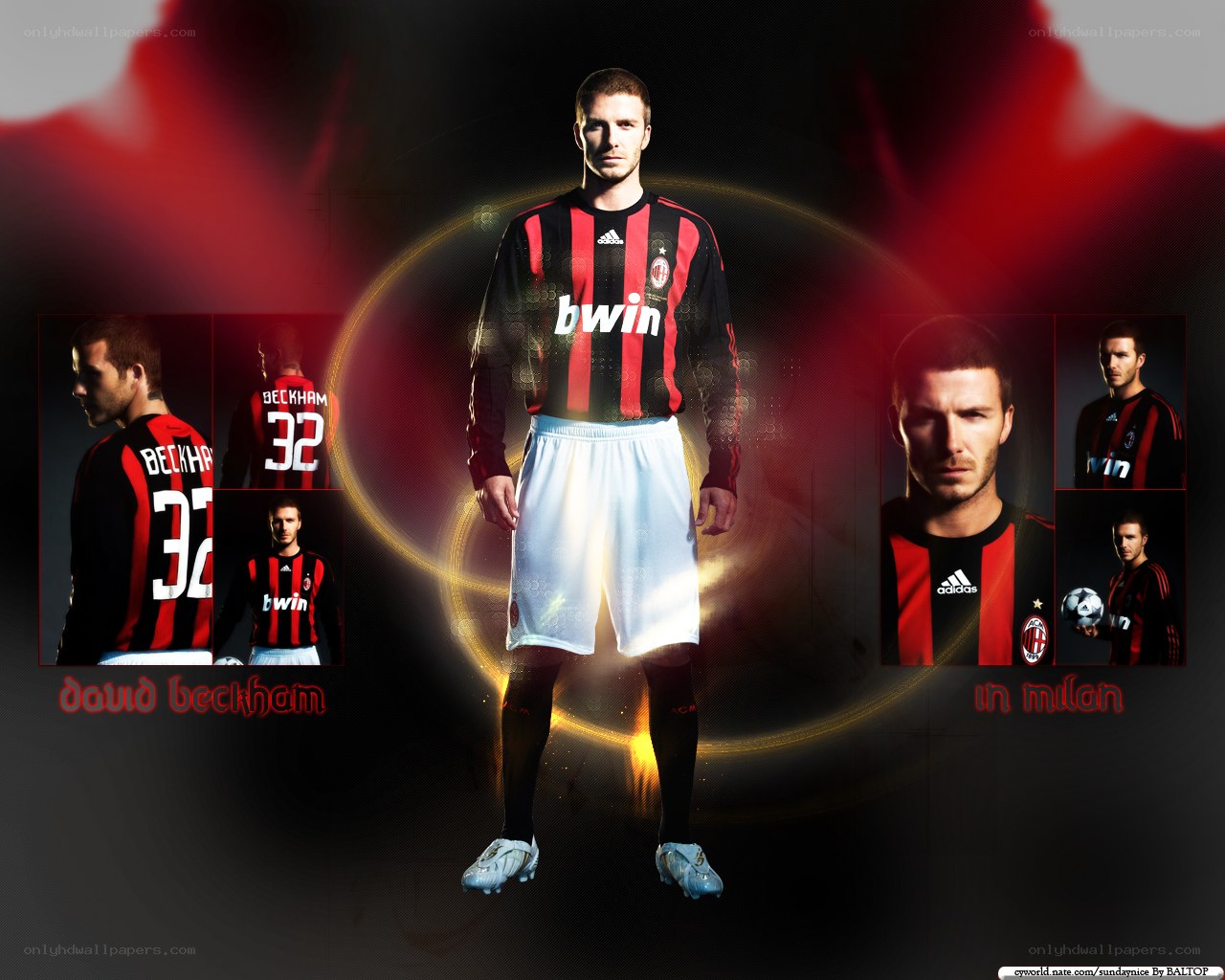 David Beckham in AC Milan kit