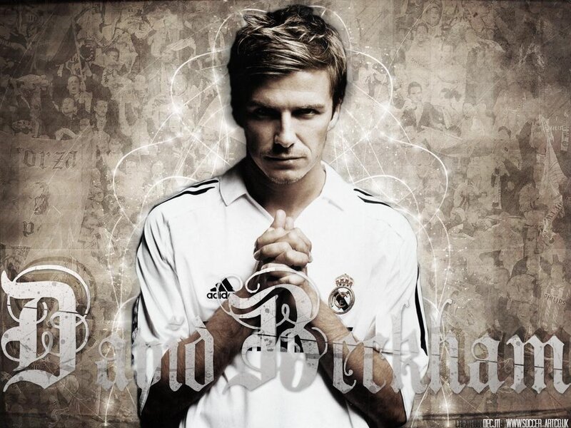 David Beckham in Jersey — White, Serious