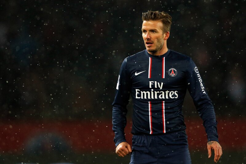 David Beckham on Field — Blue