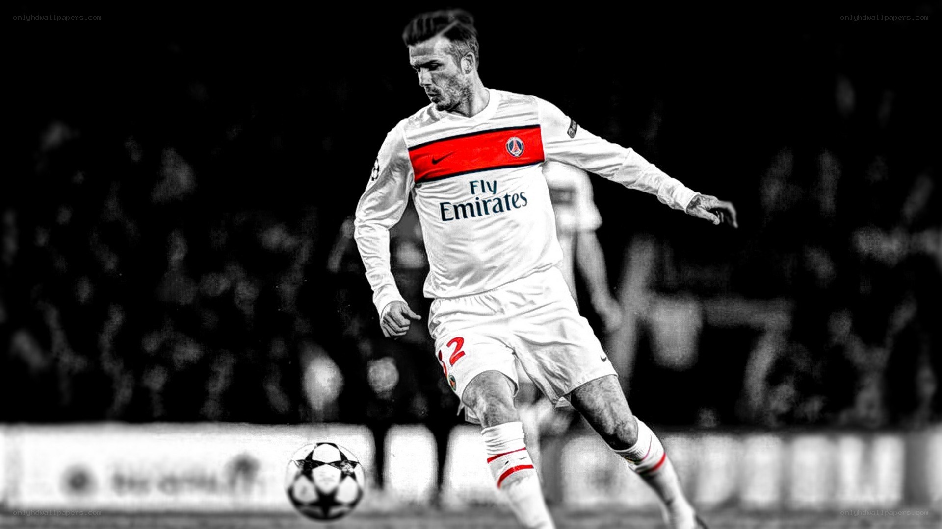 David Beckham playing football