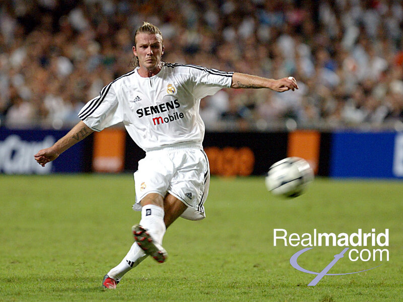 David Beckham playing for Real Madrid