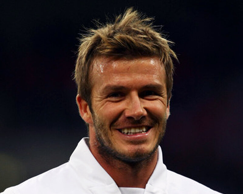 David Beckham Smiling — White