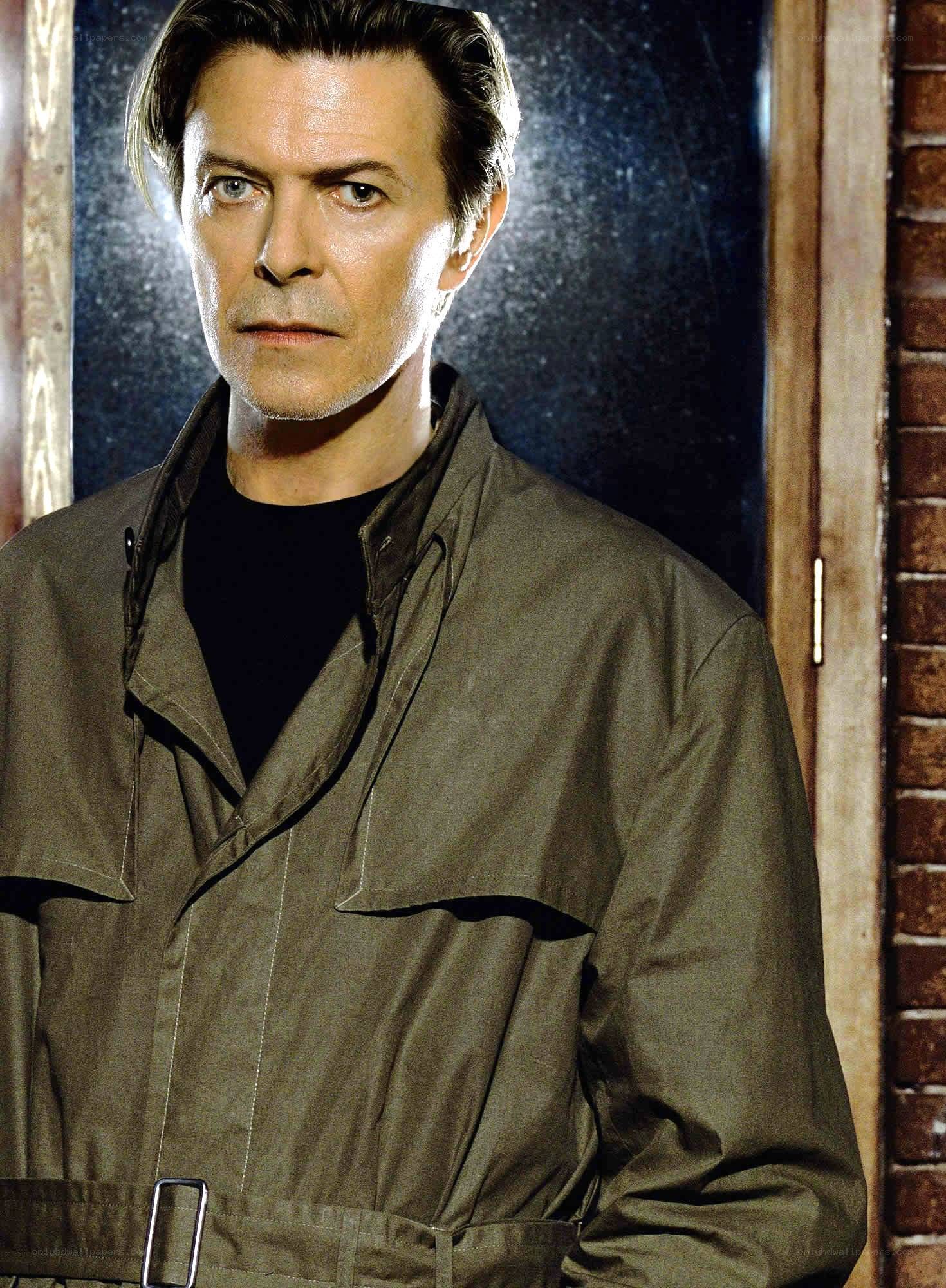 David Bowie in a brown jacket