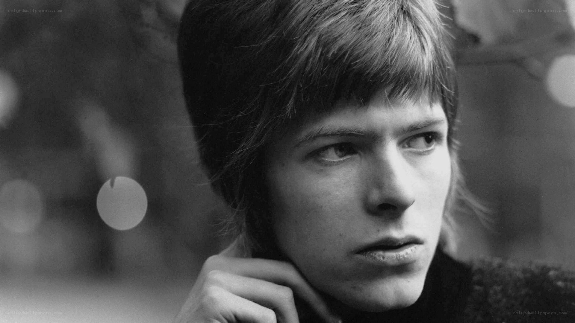 David Bowie in black and white