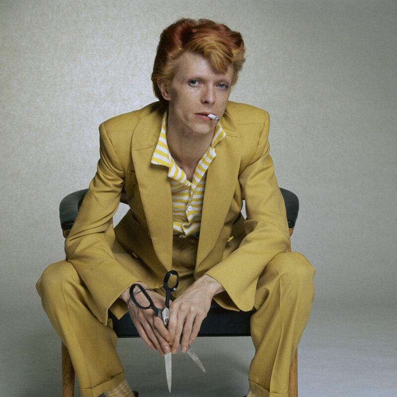 David Bowie in yellow suit