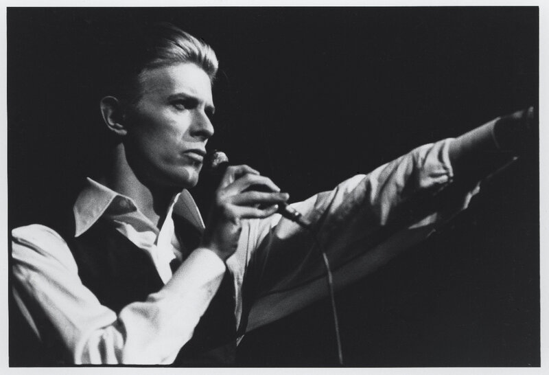 David Bowie performing on stage