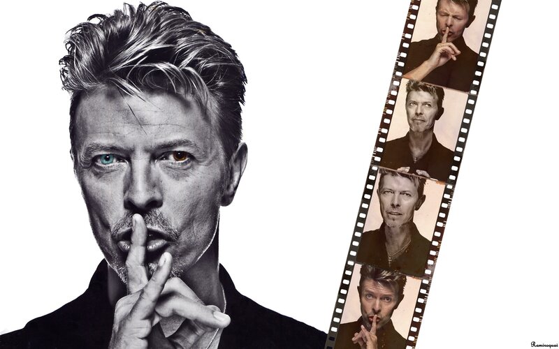 David Bowie Portrait — Black, Dramatic, Photograph