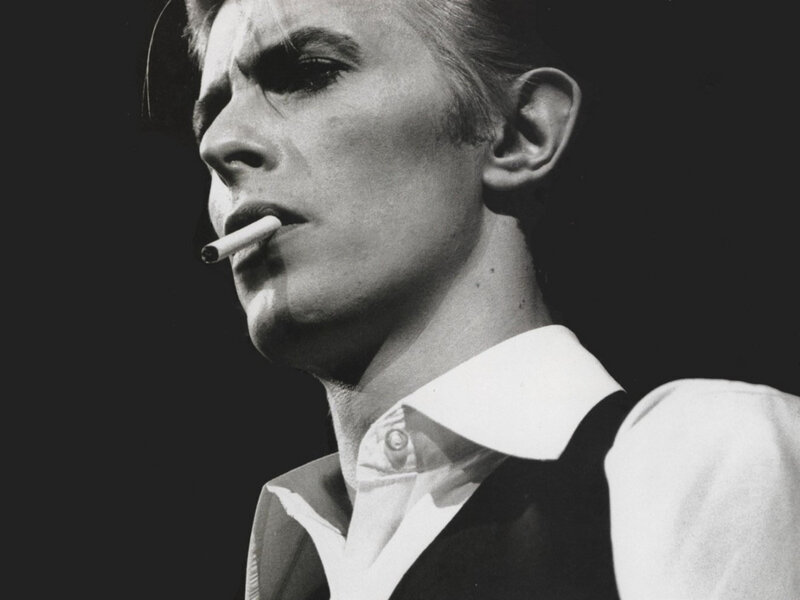 David Bowie smoking a cigarette