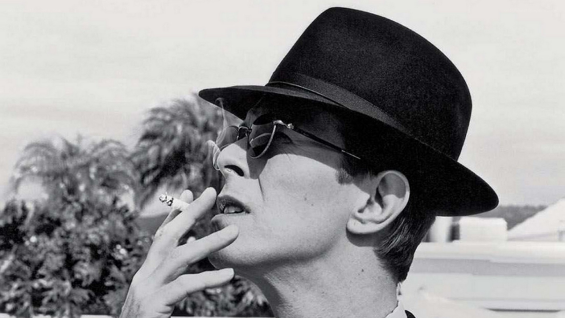 David Bowie smoking a cigarette