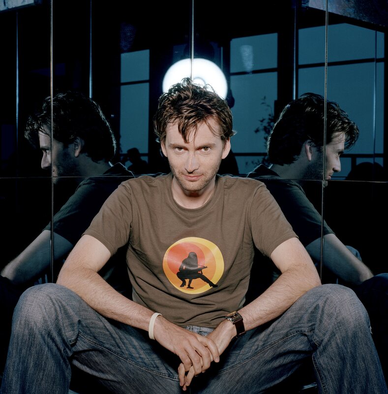 David Tennant in brown t-shirt