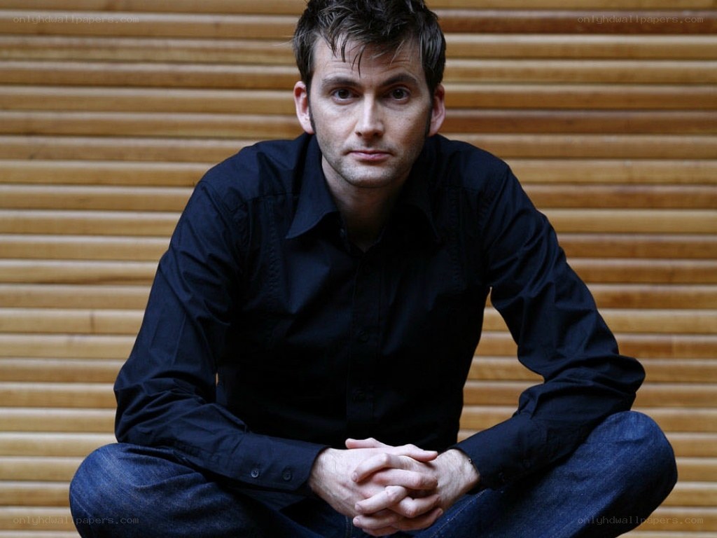 David Tennant sitting on floor