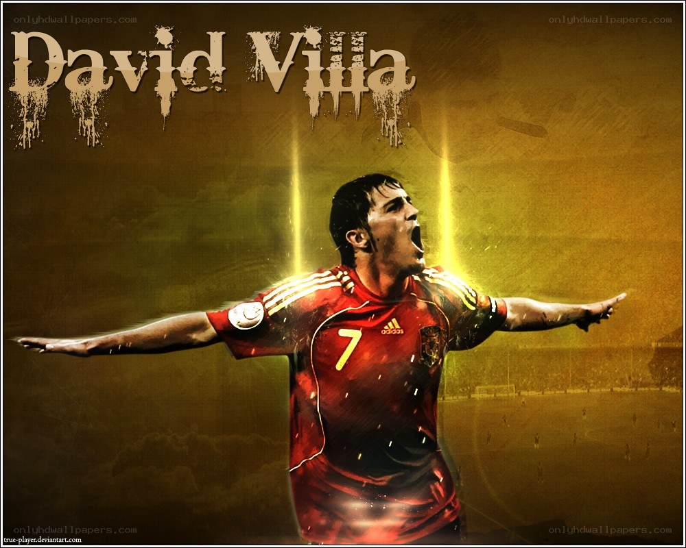 David Villa celebrating goal