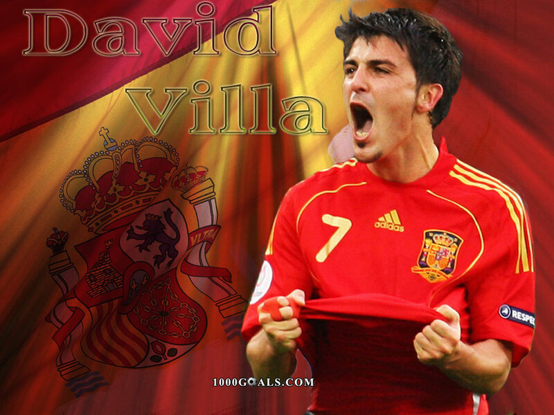 David Villa celebrating goal