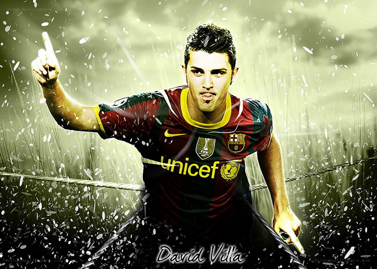 David Villa celebrating goal