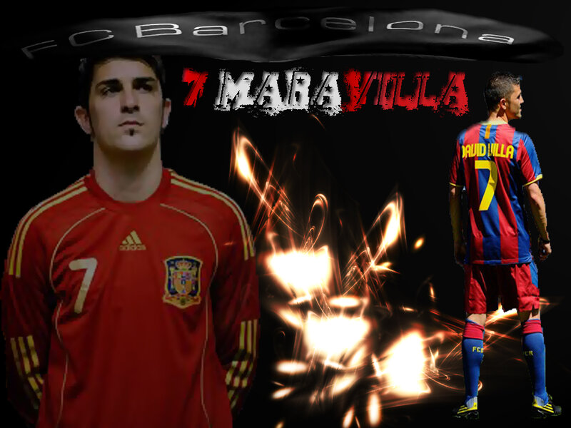 David Villa in Two Jerseys