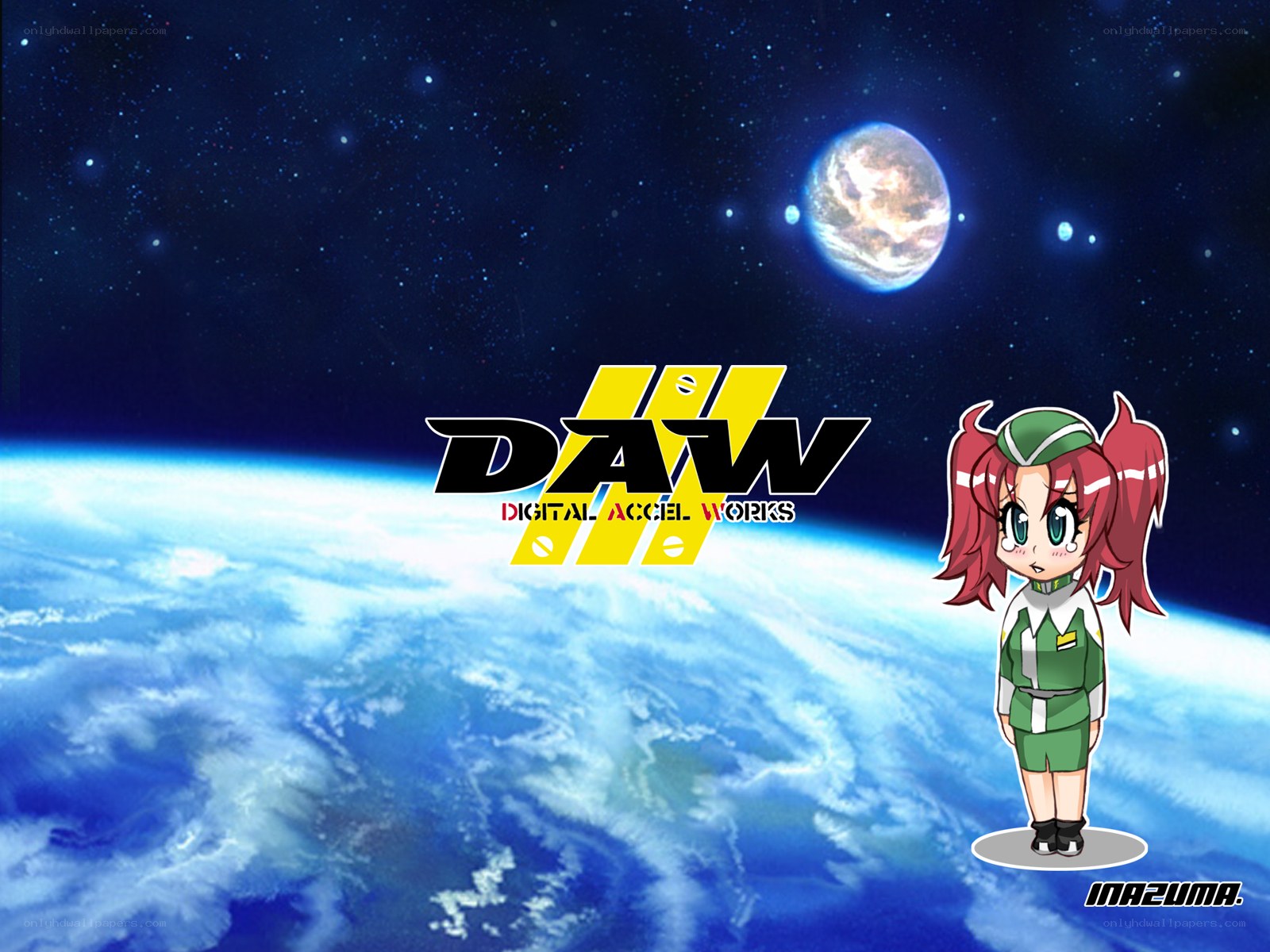 DAW logo with anime character