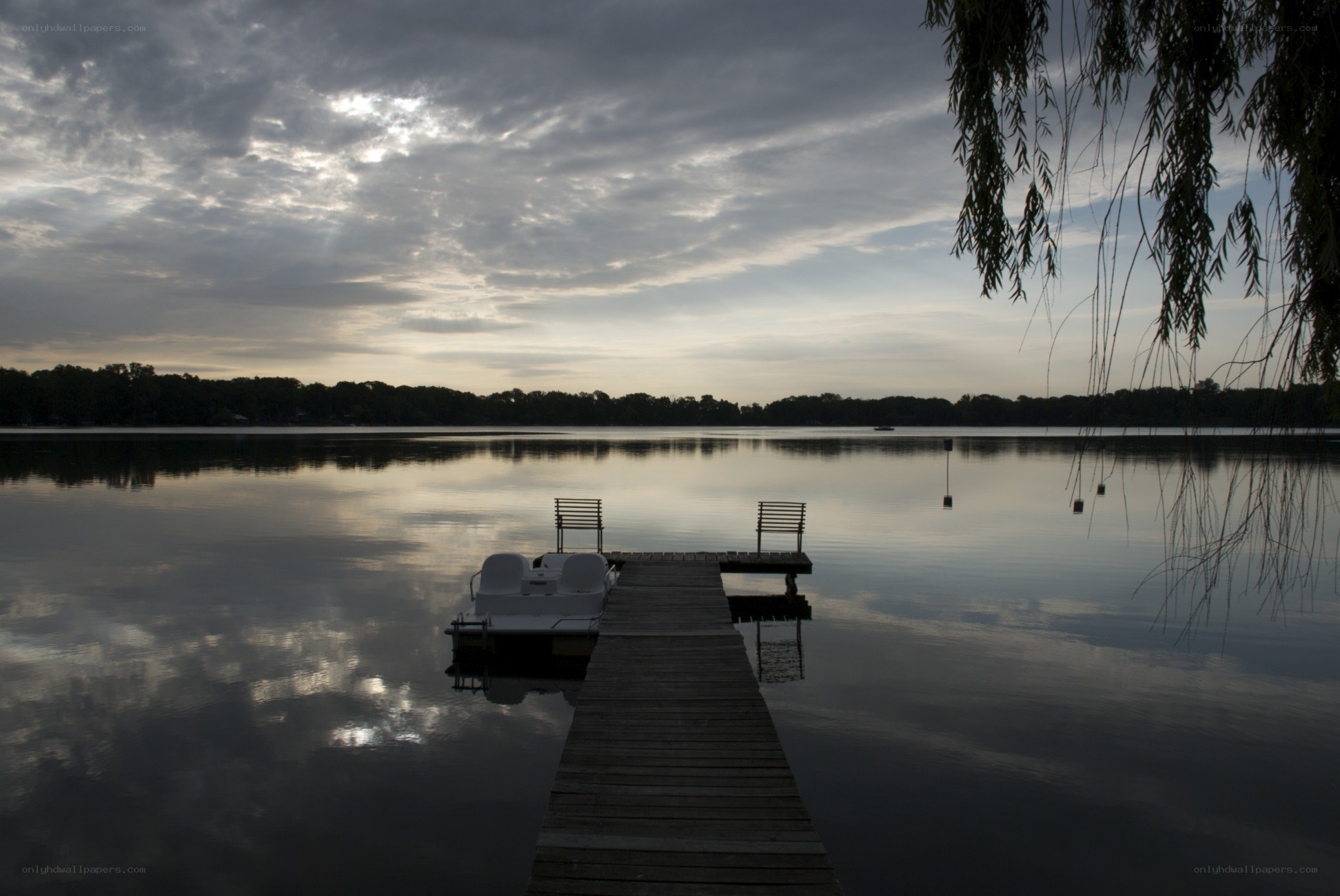 Dawn at the lake dock