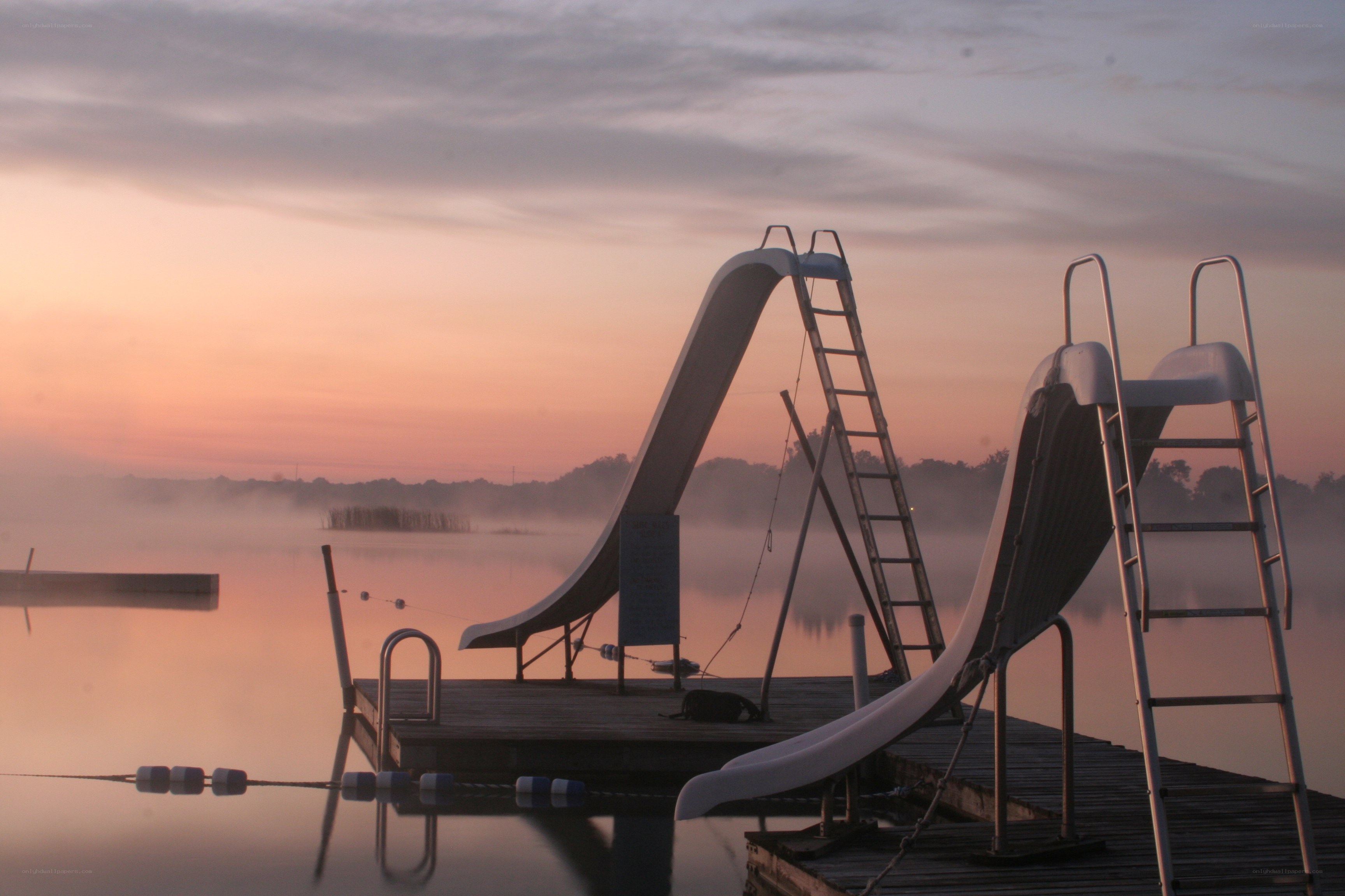 Dawn at the lake dock