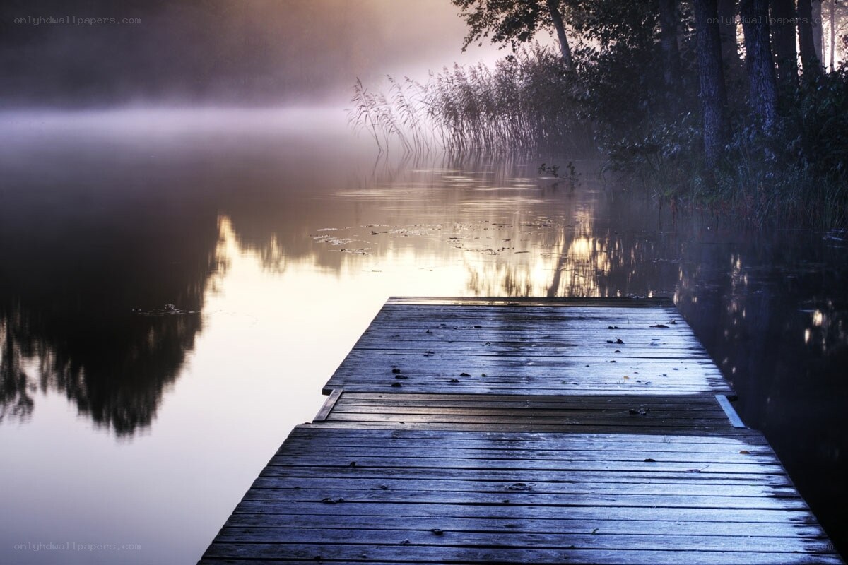 Dawn at the lake dock