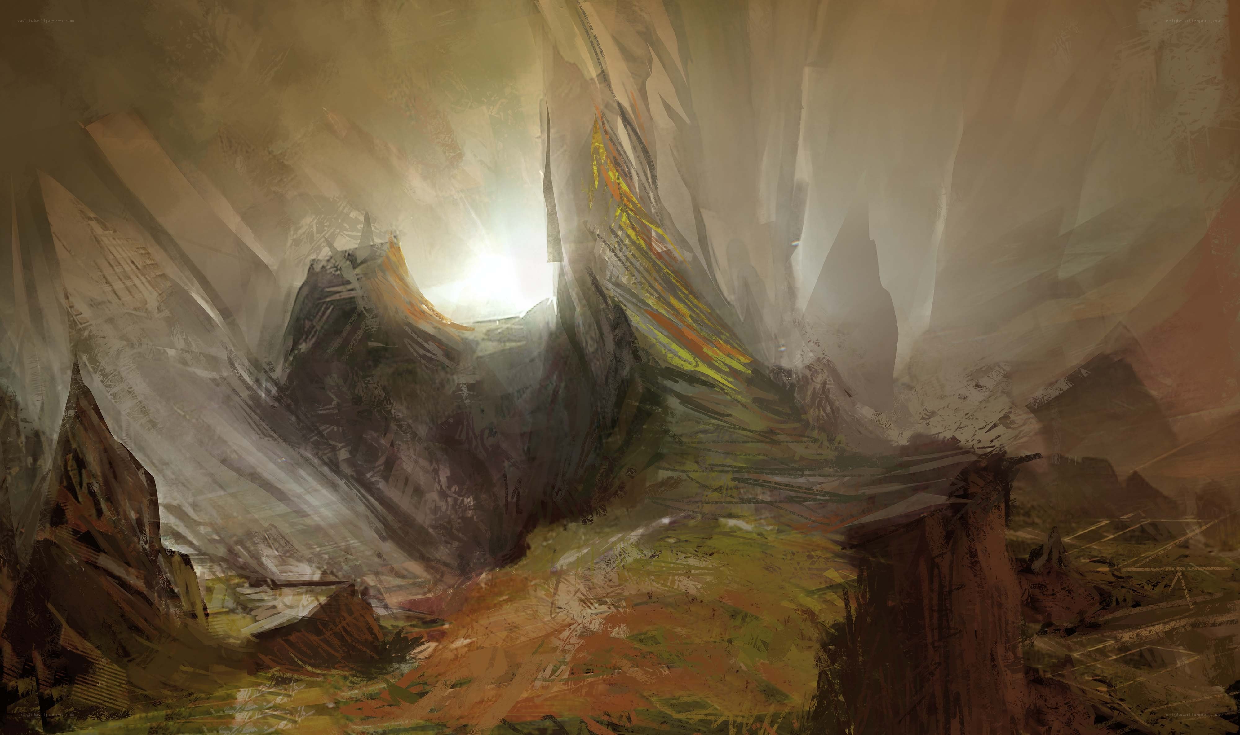 dawn in a rocky canyon